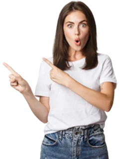 Girl Pointing On Marketplace